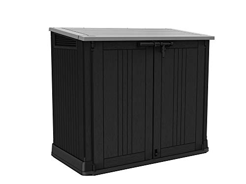 Keter Store it Out Nova Outdoor Garden Storage Shed, 32 x 71.5 x 113.5 cm, Dark Grey with Light Grey Lid