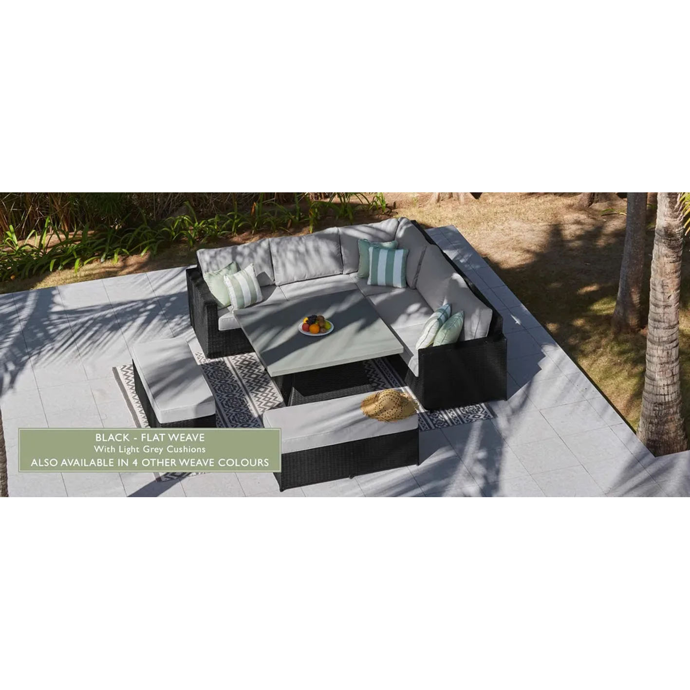 HALO 1M - CORNER SOFA AND CONCRETE COFFEE TABLE