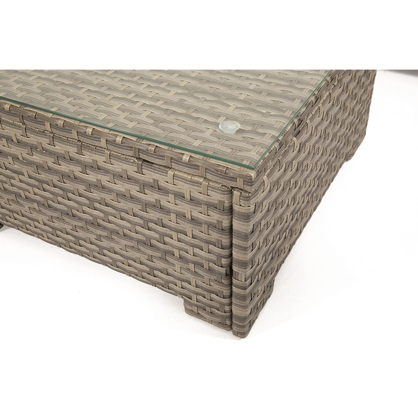 Backyard Furniture Chesterton Luxury 5 Seater Deepseating Rattan Garden Lounge Set with Cushions, Grey, 230 x 146 x 67 cm *UPDATED fabric*