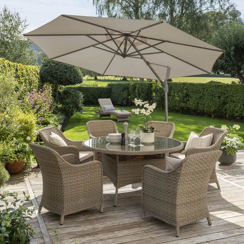 Kettler Charlbury Signature 6 Seater Round Rattan Garden Furniture Set