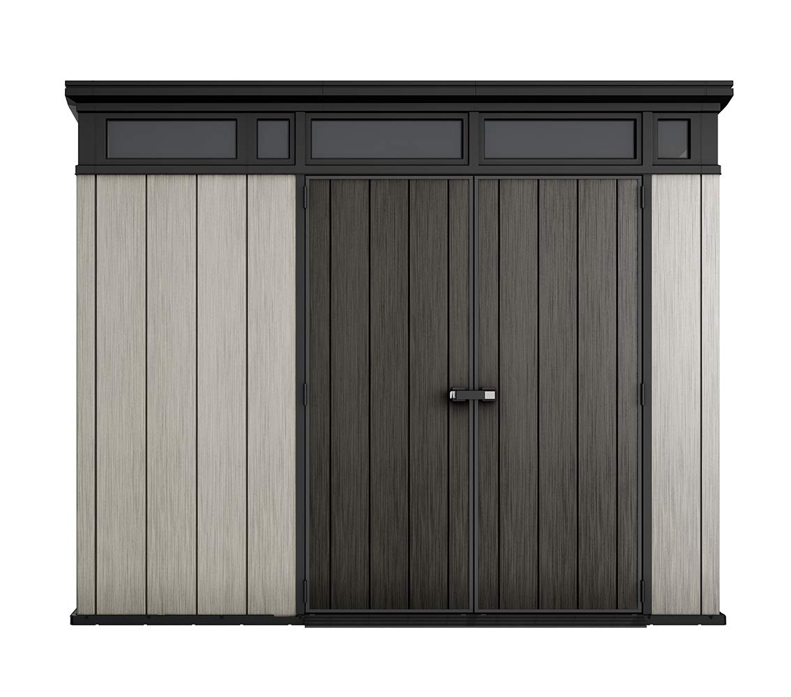 9x7 Foot Large Outdoor Shed with Floor with Modern Design for Patio Furniture, Tools