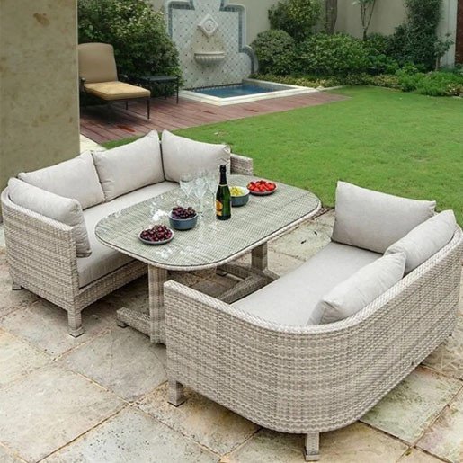 Two double chairs with cushion + table set for limited time limited sale at low price