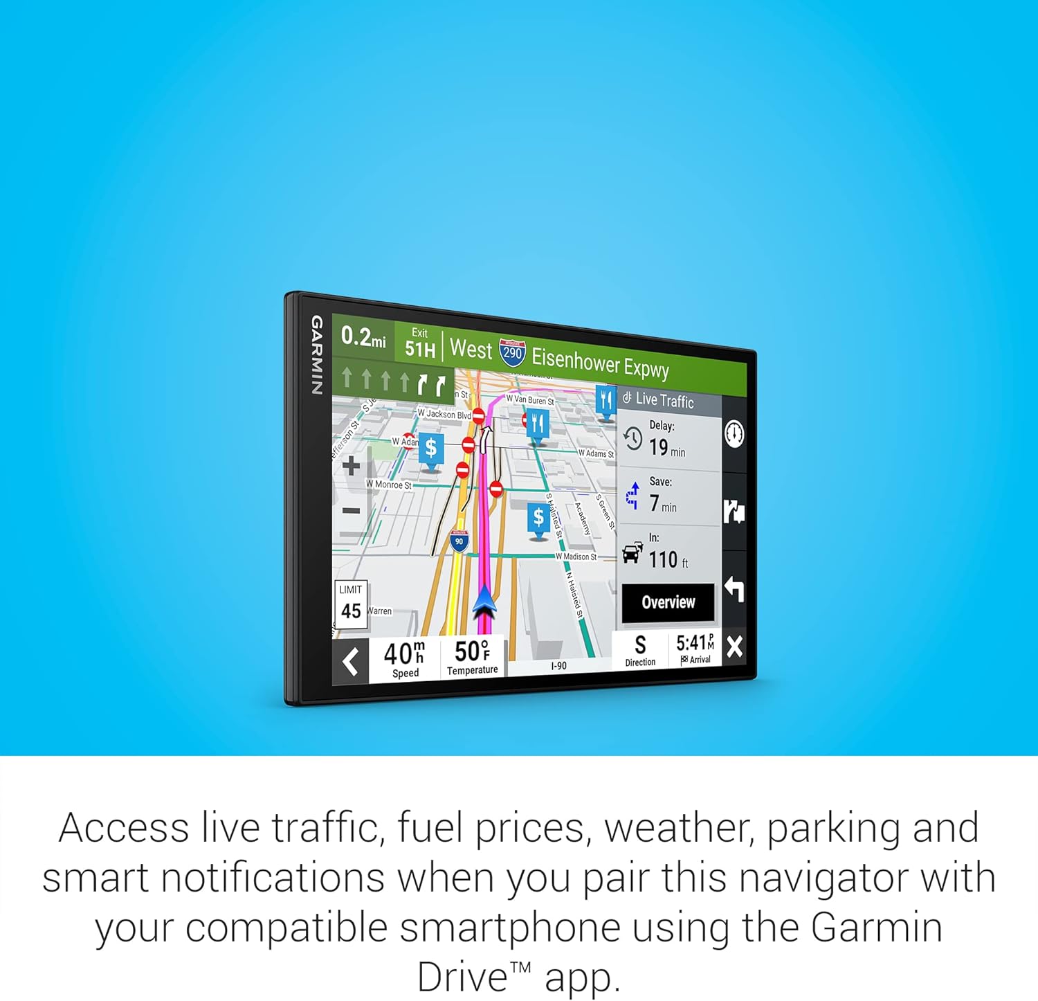 Garmin DriveSmart 86, 8-inch Car GPS Navigator with Bright, Crisp High-resolution Maps and Garmin Voice Assist