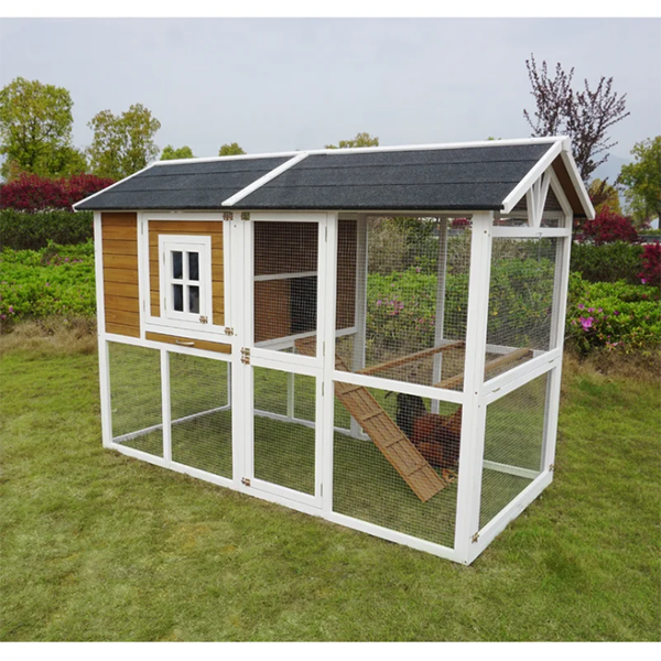 【Home&Garden】【BS】Shanae Walk In Chicken Coop with Chicken Run For Up To 8 Chickens