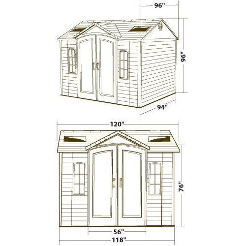 10x8 ft Outdoor Storage Shed, Desert Sand
