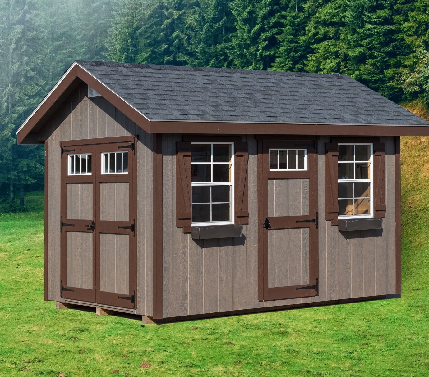 【Storage Shed】Riverside 8x12 ft Wood Storage Shed