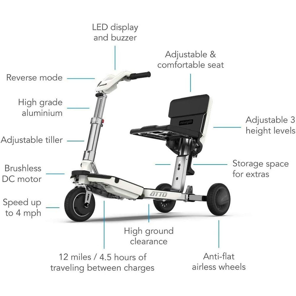 ATTO Folding Travel Powered Mobility Scooter by MovingLife