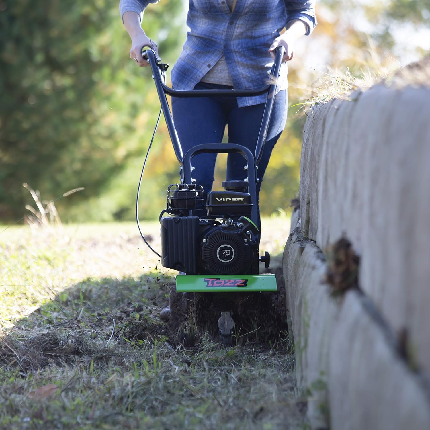 Tazz 35310 2-in-1 Front Tine Tiller Weed Eater.