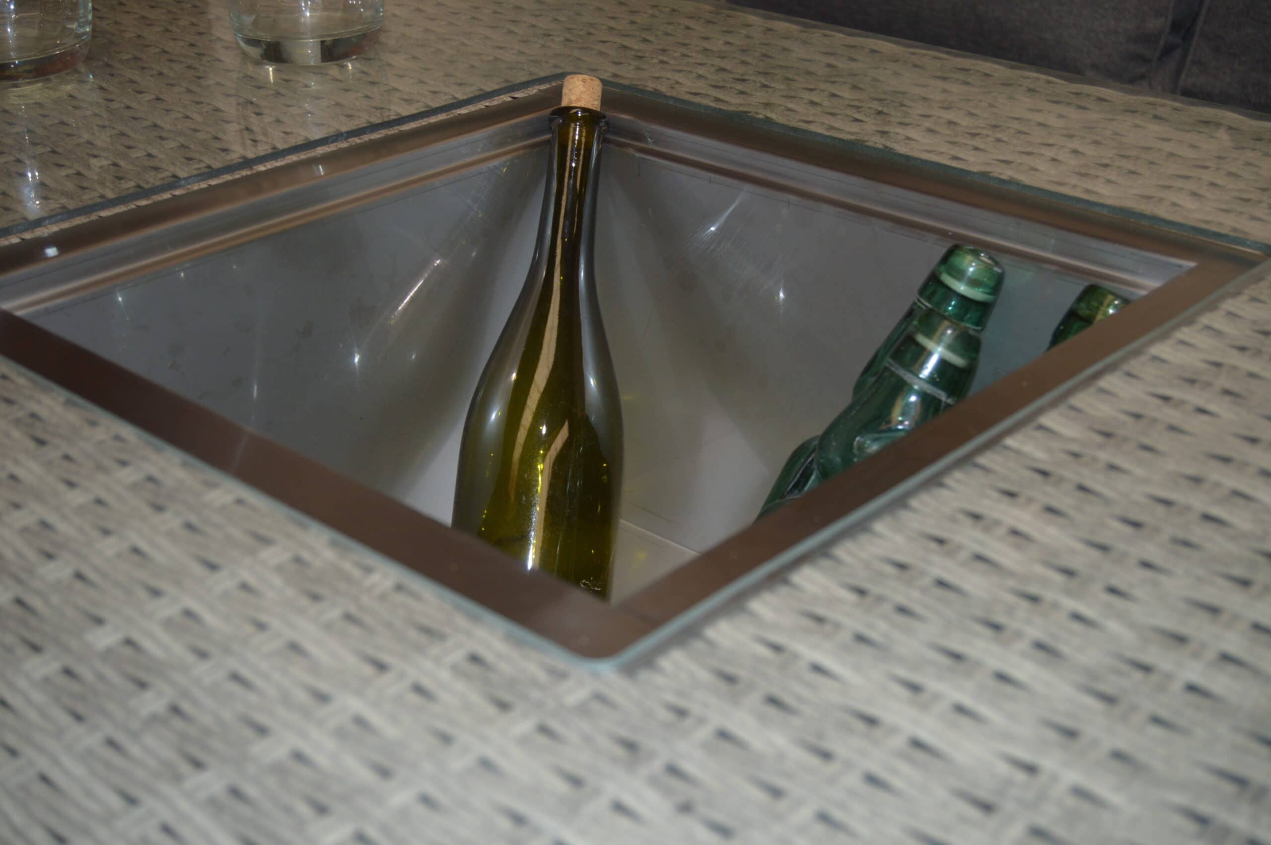 Rattan Corner Firepit Dining Patio Set 8 Seater