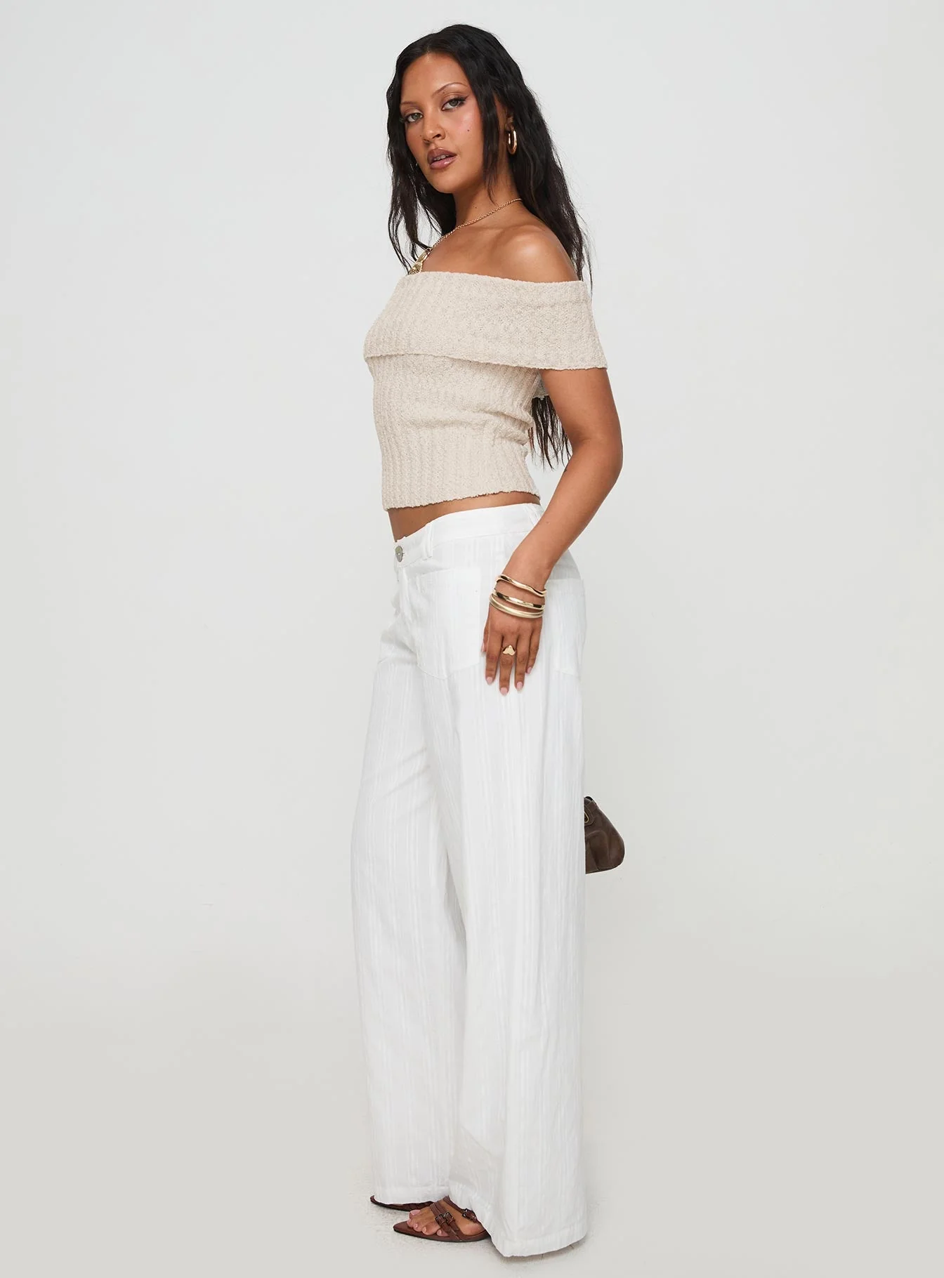 Vendi Low Rise Pant White