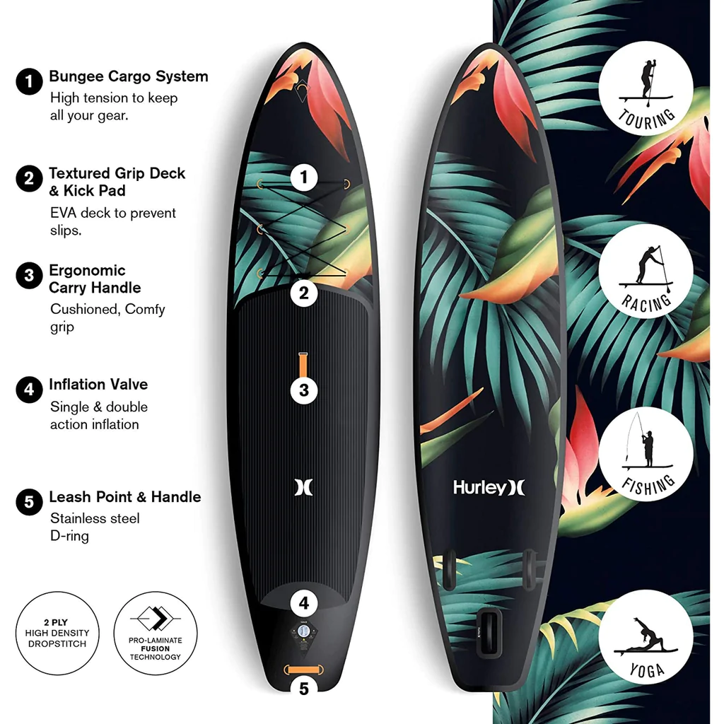 HURLEY ISUP - PHANTOMTOUR PARADISE INFLATABLE PADDLEBOARD SET 10′6 (USE 33% OFF DISCOUNT CODE)