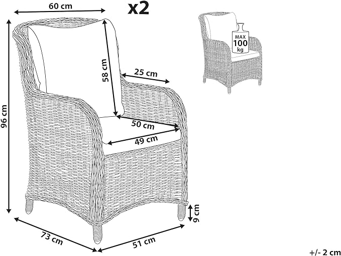 Aluminium garden furniture set grey 6 seats CASCAIS - 1