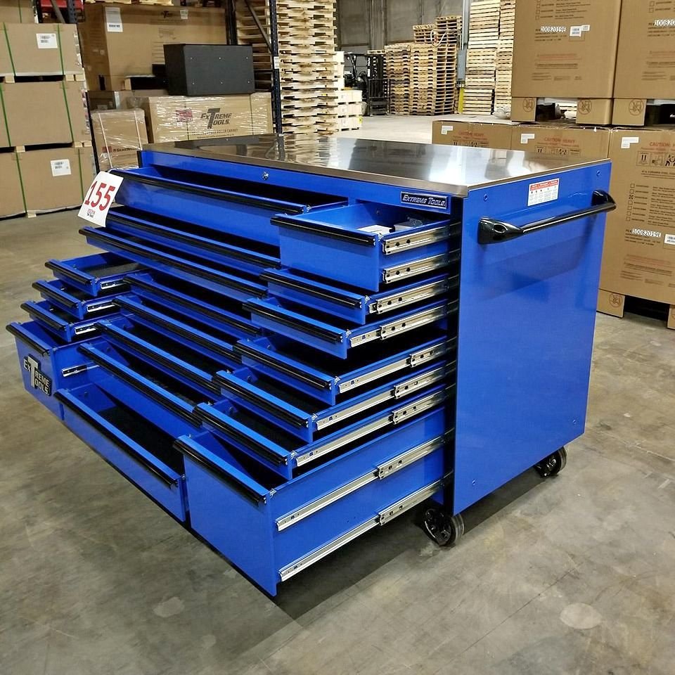 Dent Extreme Tools 72 x 30 19 Drawers Triple Bank Roller Cabinet With Stainless Steel Top C Showroom Demo